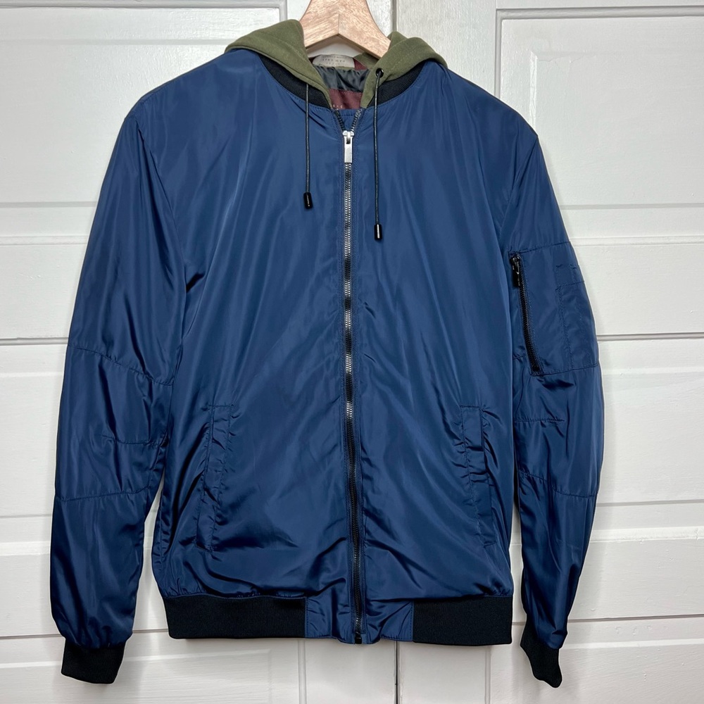 Zara blue bomber jacket size M